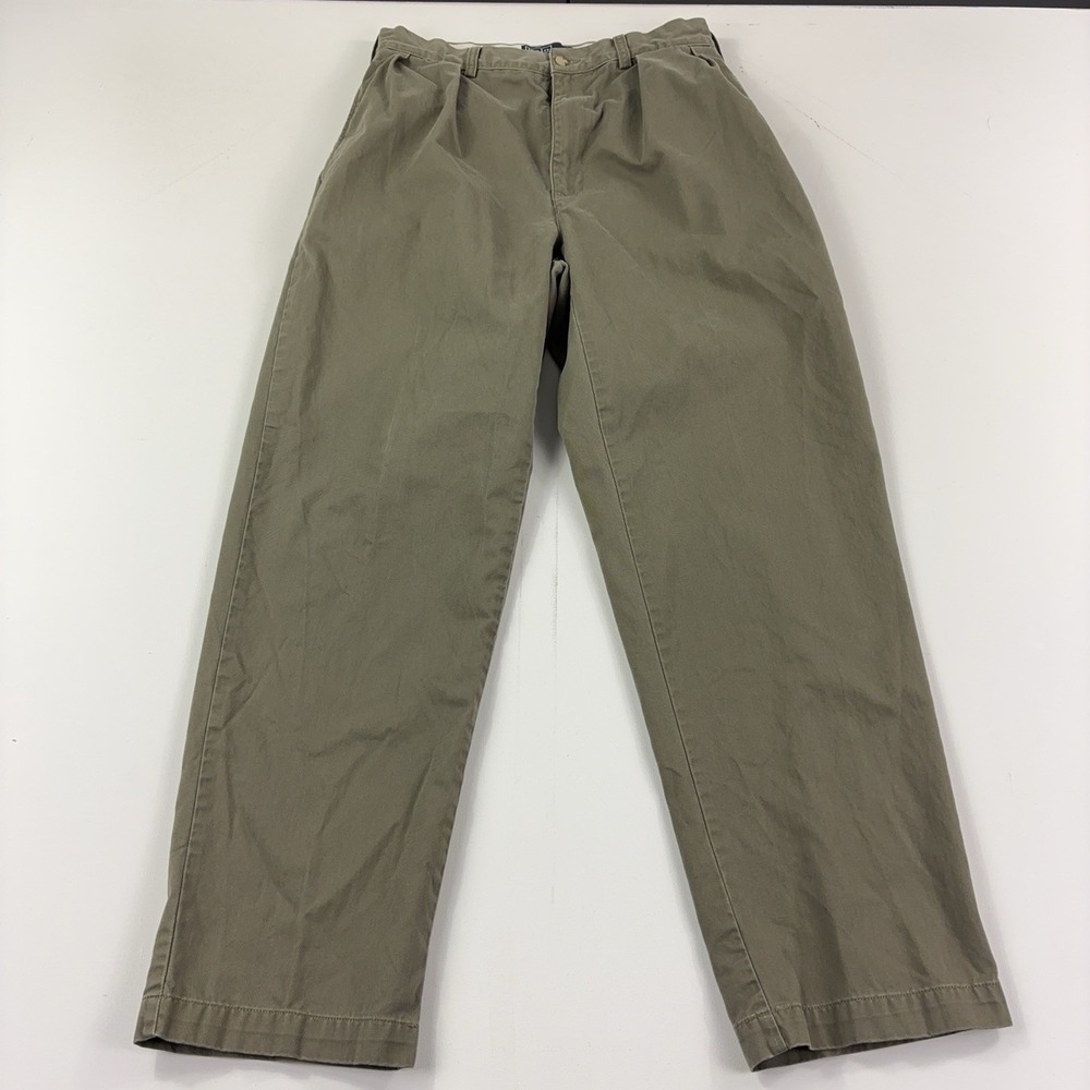 Vintage Pleated Polo Ralph Lauren Pants Mens 32x32 Green Classic Chino 90s